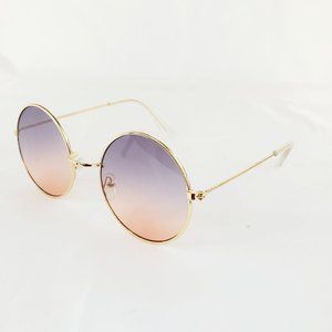 Retro Chic Gold Round Metal Purple fade Pink Polarized Lens Sunglasses ES1029